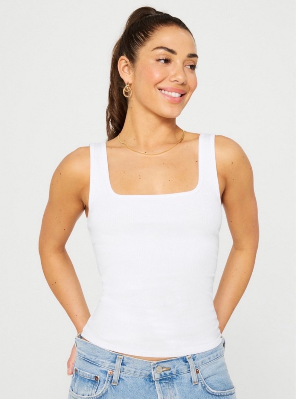 Fabletics Daily Rib Square Neck Tank Size Small